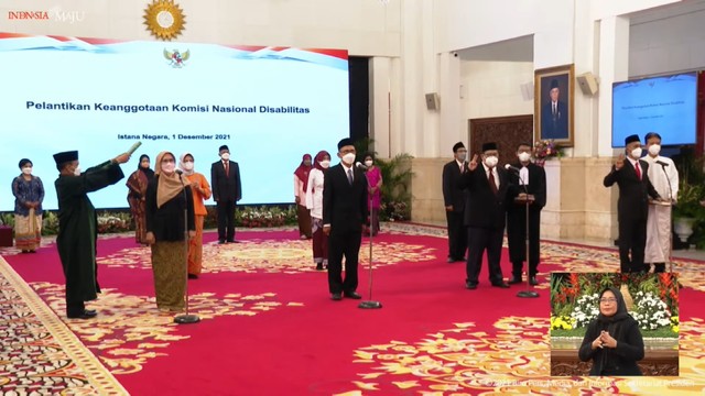 Pelantikan Komisi Nasional Disabilitas di Istana Kepresidenan Jakarta. Foto: YouTube Setpres