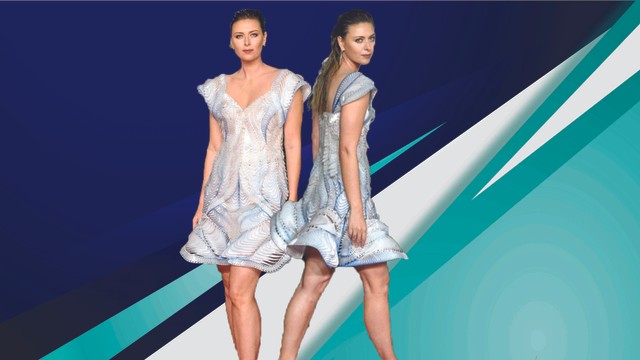 Petenis asal Rusia, Maria Sharapova pakai gaun dari botol plastik rancangan Iris van Herpen. Foto: Dok. Instagram @mariasharapova
