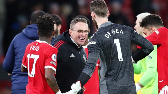 Manajer Manchester United Ralf Rangnick usai pertandingan Manchester United vs Crystal Palace di Old Trafford, Manchester, Inggris, Minggu (5/12). Foto: Jan Kruger/Getty Images