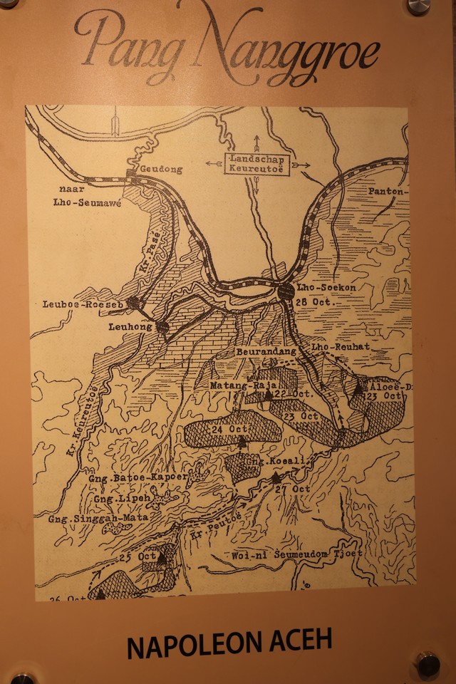 Peta jejak gerilya Pang Nanggroe, Napoleon Aceh, koleksi museum Aceh. Foto: Suparta/acehkini