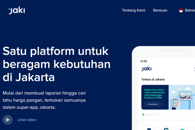 Aplikasi JAKI, satu platform untuk beragam kebutuhan di Jakarta. Sumber: megapolitan.kompas.com