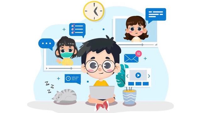 Ilustrasi Pembelajaran Jarak Jauh, sumber : dokumen pribadi