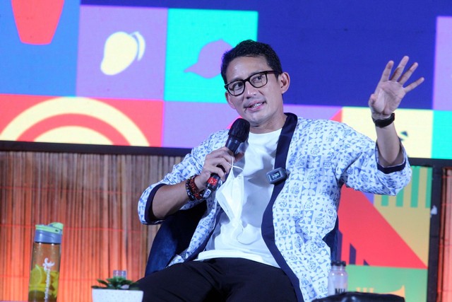 Menteri Pariwisata dan Ekonomi Kreatif (Menparekraf) Sandiaga Uno di acara Pendampingan dan Mentoring Program Apresiasi Kreasi Indonesia (AKI). Foto: Dok. Istimewa