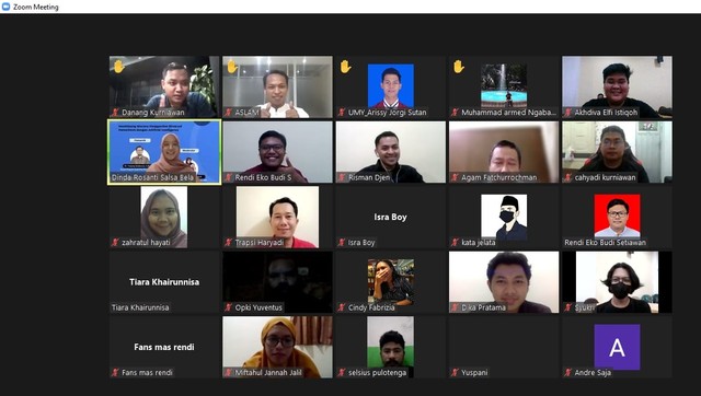 Peserta diskusi daring MIP Chapter UMY (dokumen pribadi)