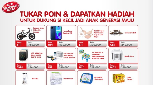 Katalog Hadiah Tukar Poin SGM. Sumber foto: SGM 