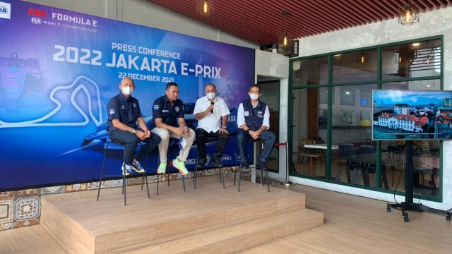 Press Conference 2022 Jakarta E Prix di Ancol, Jakarta Utara, Rabu (22/12). Foto: Haya Syahira/kumparan