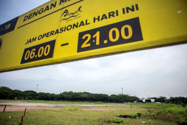 Suasana lokasi yang akan menjadi tempat dibangunnya Jakarta International E-Prix Circuit (JIEC) di kawasan Taman Impian Jaya Ancol, Jakarta, Rabu (22/12/2021). Foto: Aprillio Akbar/Antara Foto