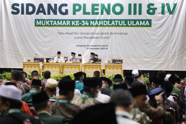 Suasana Sidang Pleno Muktamar NU di GSG Unila, Kamis (23/12) | Foto : Ist