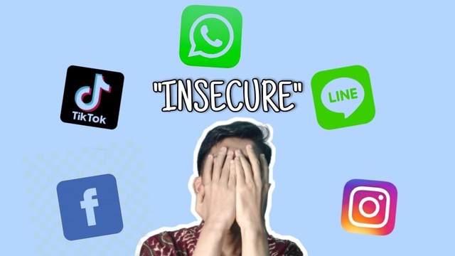 Ilustrasi insecure remaja di media sosial. Sumber: dokumen pribadi