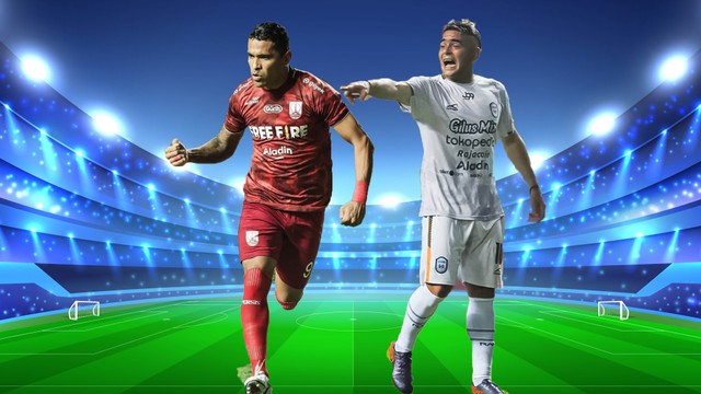 Beto Goncalves dan Cristian Gonzales. Foto: Instagram/@persisofficial dan @rans.cilegonfc.official