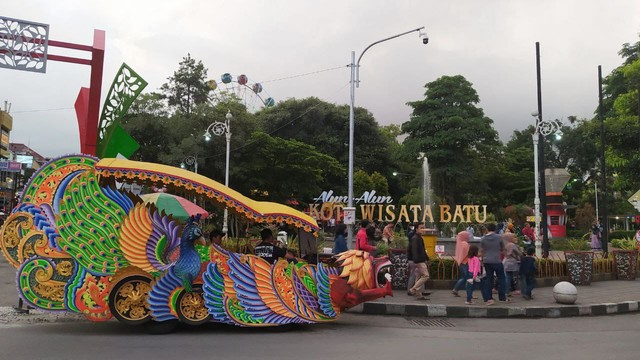 Alun-Alun Kota Wisata Batu menjadi obyek yang ditutup saat malam pergantian tahun baru 2022 nanti guna mengantisipasi penularan COVID-19. Foto: Ulul Azmy