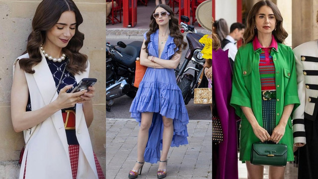Gaya Lily Collins di Emily in Paris musim kedua. Foto: dok. Instagram