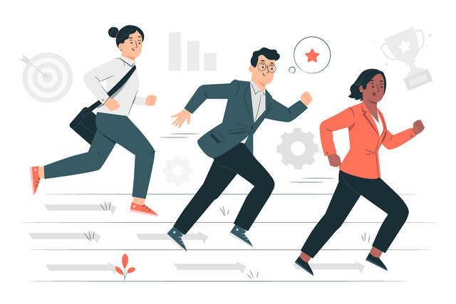 Ilustrasi berlari (sumber: Freepik.com)