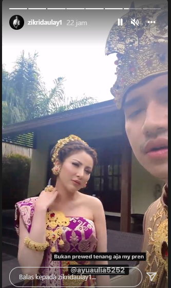 Zikri Daulay dan Ayu Aulia. Foto: Instagram/zikridaulay1