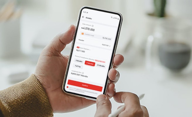Tampilan aplikasi Akulaku pada ponsel. Foto: akulaku.com