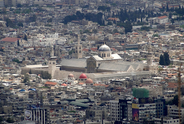 Ilustrasi Masjid Agung Umayyah yang didirikan pada masa Daulah Umayyah. Foto: Wikipedia