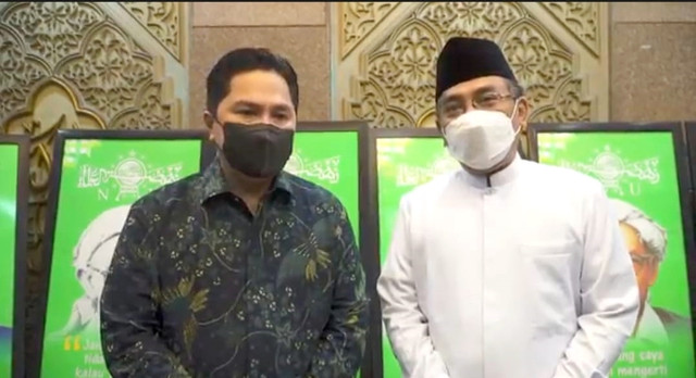 Erick Thohir temui Ketum PBNU Yahya Cholil Staquf. Foto: Kemen BUMN