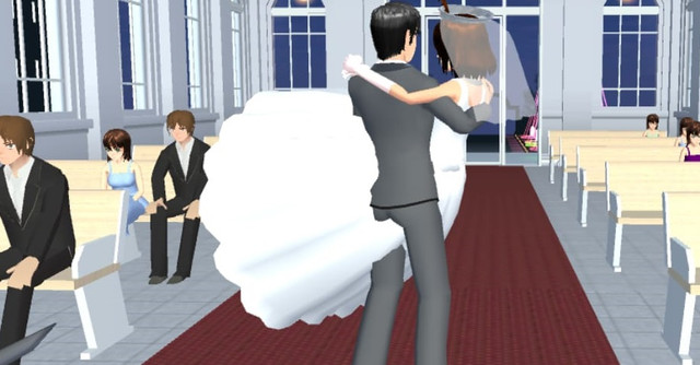 Ilustrasi pernikahan di Sakura School Simulator. Foto: Nada Shofura/kumparan