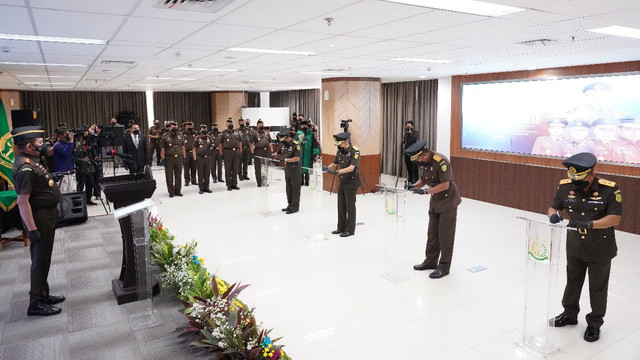 Suasana pelantikan Wakil Jaksa Agung dan 3 Jaksa Agung Muda. Foto: Kejaksaan Agung
