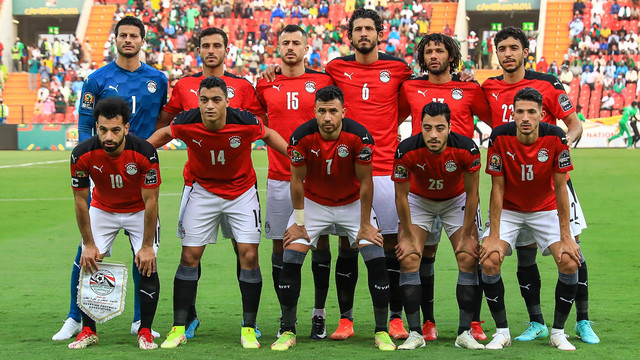 Pemain Mesir saat melawan Nigeria pada pertandingan Grup C Piala Afrika di Stadion Roumde Adjia di Garoua, Kamerun. Foto: Daniel BELOUMOU OLOMO / AFP