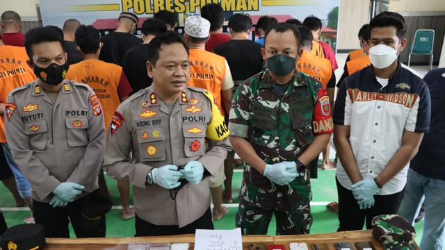 Rilis pengungkapan kasus penyalahgunaan narkoba oleh Polres Polewali Mandar. Foto: Dok. Polres Polewali Mandar