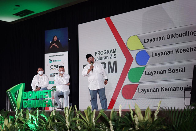 Ust. Ahmad Shonhaji dalam pemaparannya di bidang DBPM sebagai penguat program sebagai layanan mustahik di seluruh Indonesia. (Rabu, 05/01/2022). Dok. Dompet Dhuafa