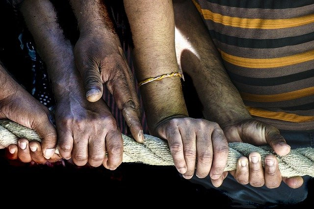 Ilustrasi gotong royong yang mencerminkan sila kelima, sumber gambar oleh Céline Martin dari Pixabay