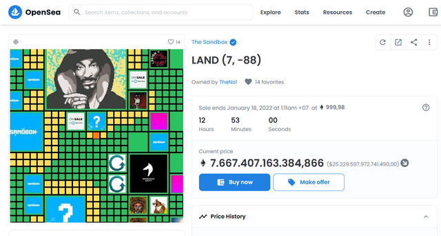 Tanah digital di Metaverse dijual sebagai NFT Foto: Screenshot