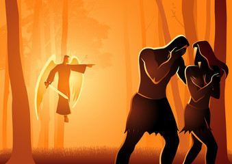 Illustrasi Nabi Adam AS dan Siti Hawa. Foto: Adobe Stock