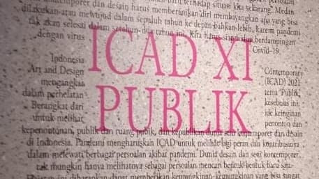 Potret karya seni berupa tulisan yang berada didepan pameran seni ICAD. Sumber foto : Dok.Pribadi
