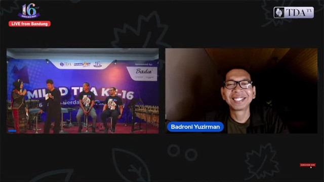 Founder TDA Badroni Yuzirman pada Milad TDA ke-16 secara online dan offline. dok