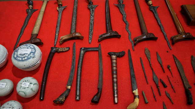 Pameran senjata pusaka era sriwijaya hingga kesultana Palembang, Rabu (26/1) Foto: abp/Urban id