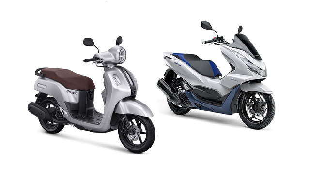 Yamaha Fazzio Hybrid Connected dan Honda PCX e:HEV. Foto: Dok. Istimewa