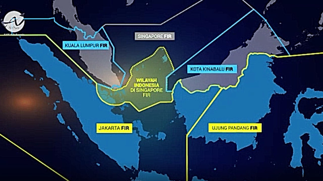 Denah FIR sesudah perjanjian penyesuaian antara RI & Singapura Foto: AirNav Indonesia