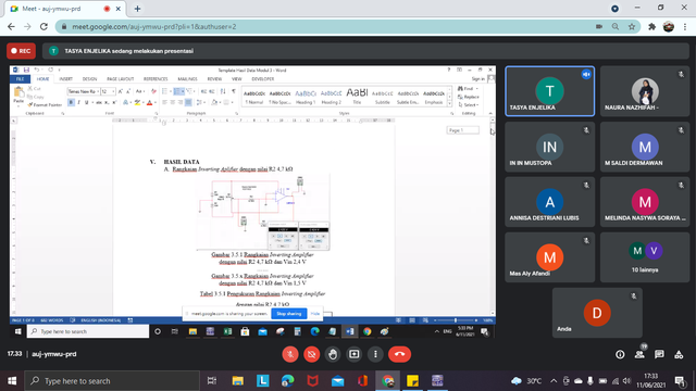 Ilustrasi pembelajaran daring, sumber: Screenshoot kelas S1 TB-01-A IT Telkom Purwokerto