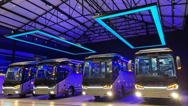Bus baru PO Palala berbodi single glass. Foto:  Instagram Karoseri Laksana.
