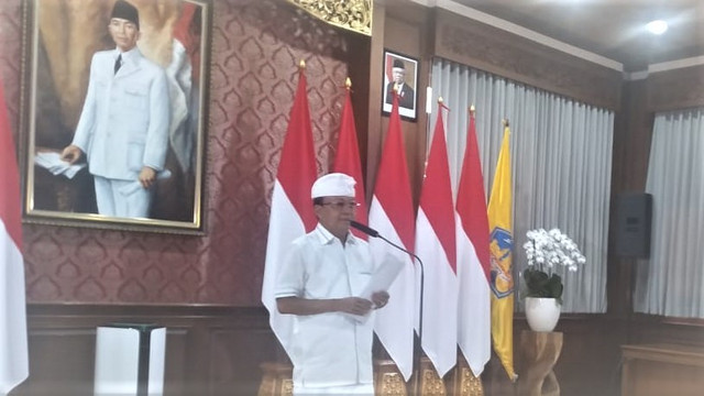 Gubernur Bali Wayan Koster saat peluncuran Hari Tresna Asih yang diharap menjadi pengganti Valentine Day - ROB