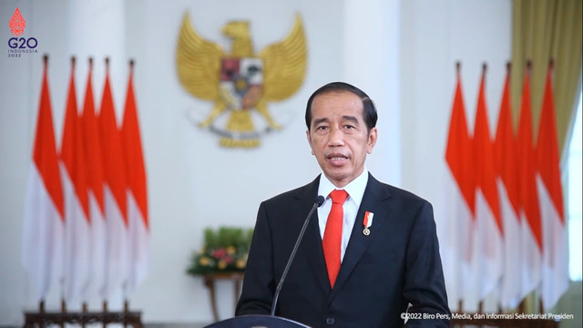 Pidato Presiden Joko Widodo untuk One Ocean Summit, Jumat (11/2/2022).
 Foto: Youtube/Sekretariat Presiden