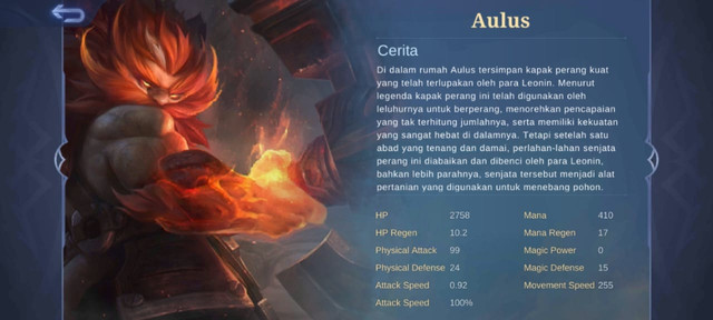 Aulus di Mobile Legends. (Foto: Tangkapan Layar di Game Mobile Legends)
