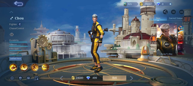 Hero Chou di Mobile Legends. (Foto: Tangkapan Layar di Mobile Legends)