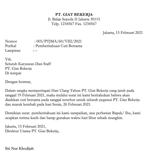 Contoh Surat Dinas Dan Surat Pribadi Serta Perbedaan Fungsinya Kumparan 