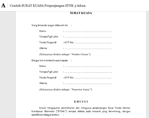 34+ Surat kuasa perpanjang stnk 2021 information