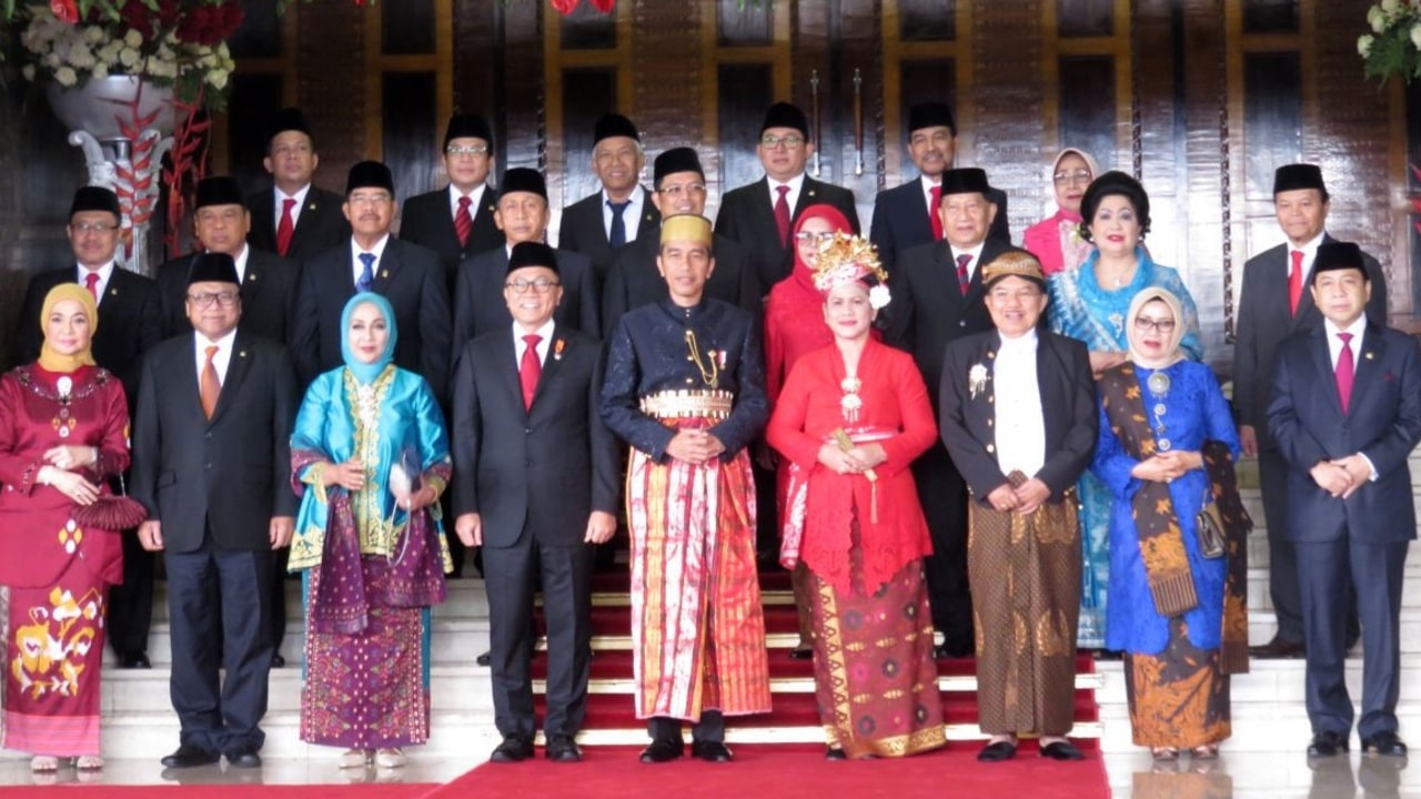 Jokowi dan Iriana dalam sidang tahunan MPR/DPR
