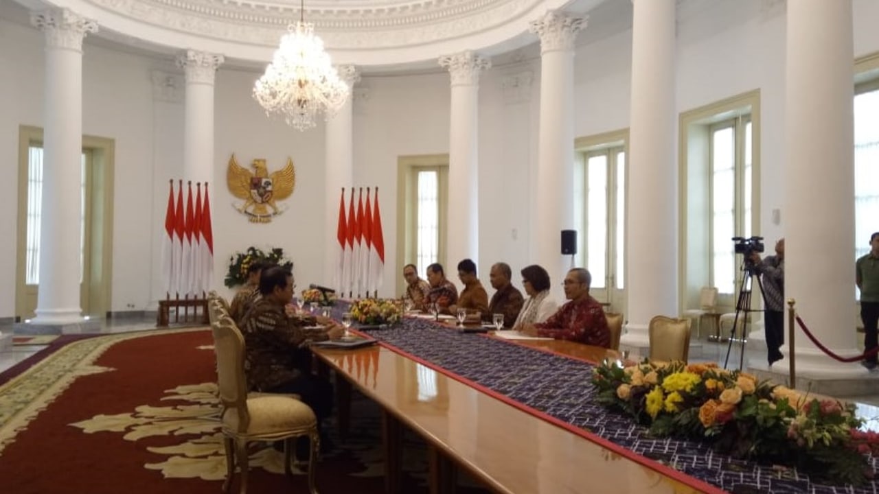 Pimpinan KPK dan Presiden Jokowi di Istana Bogor