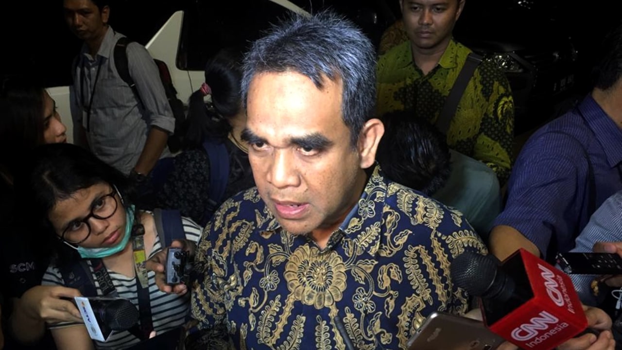 Sekjen Gerindra, Ahmad Muzani hadiri pertemuan tim BPN bersama petinggi partai koalisi, di Kertanegara, Jakarta