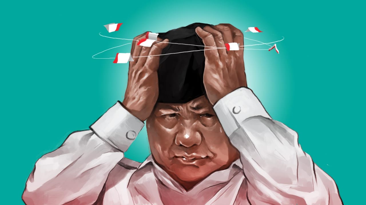 Ilustrasi Lipsus kumparan: Gusar Prabowo Usai Pemilu