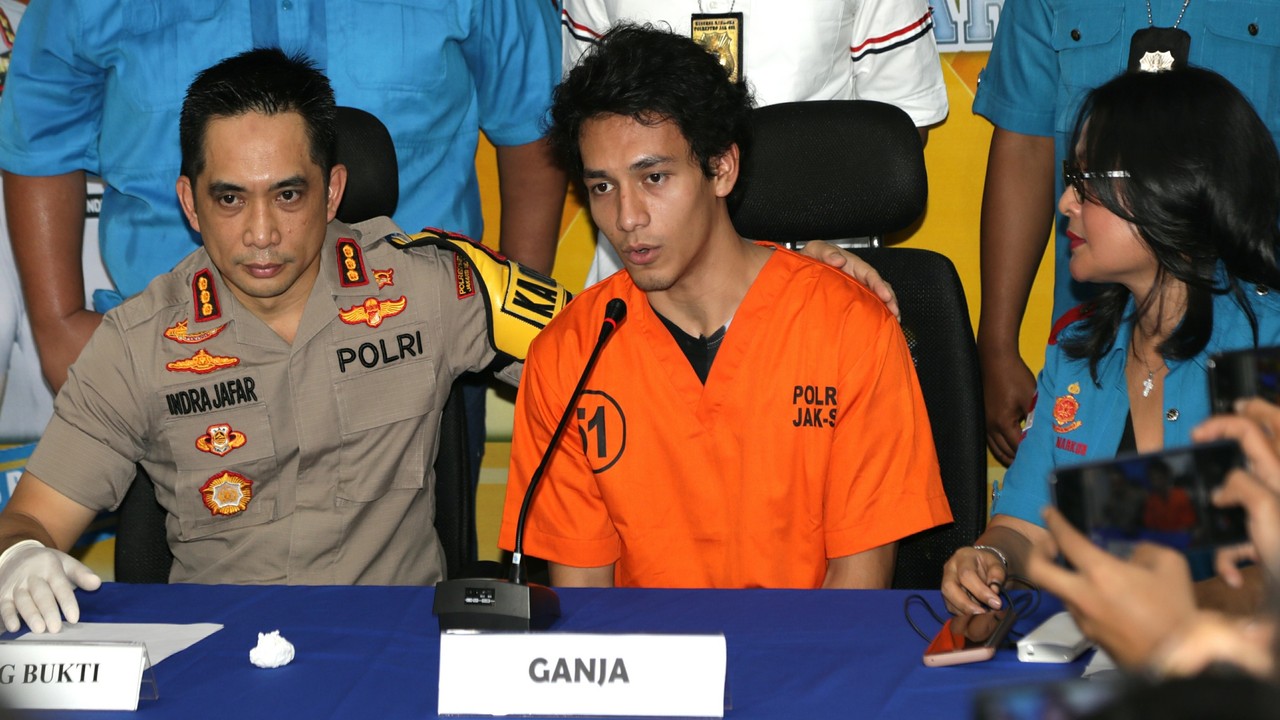 Konferensi pers Jefri Nichol, polres Jakarta Selatan, narkoba