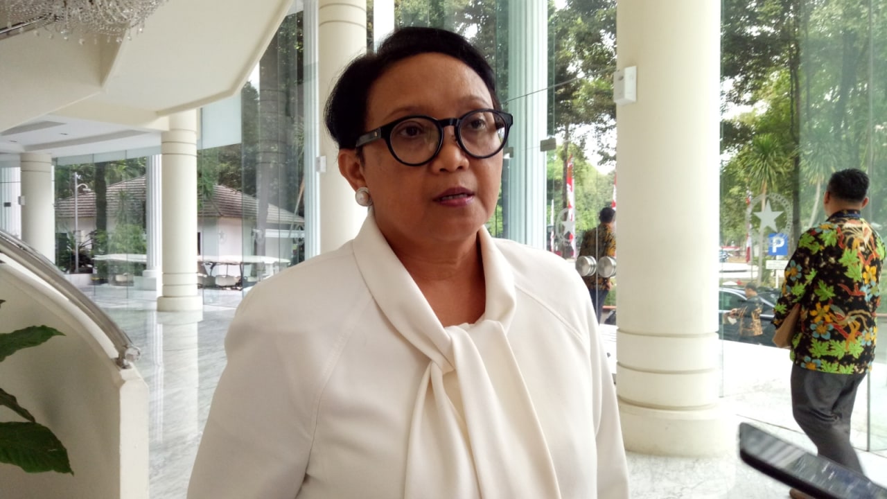 Menlu Retno Marsudi di Kantor Wakil Presiden