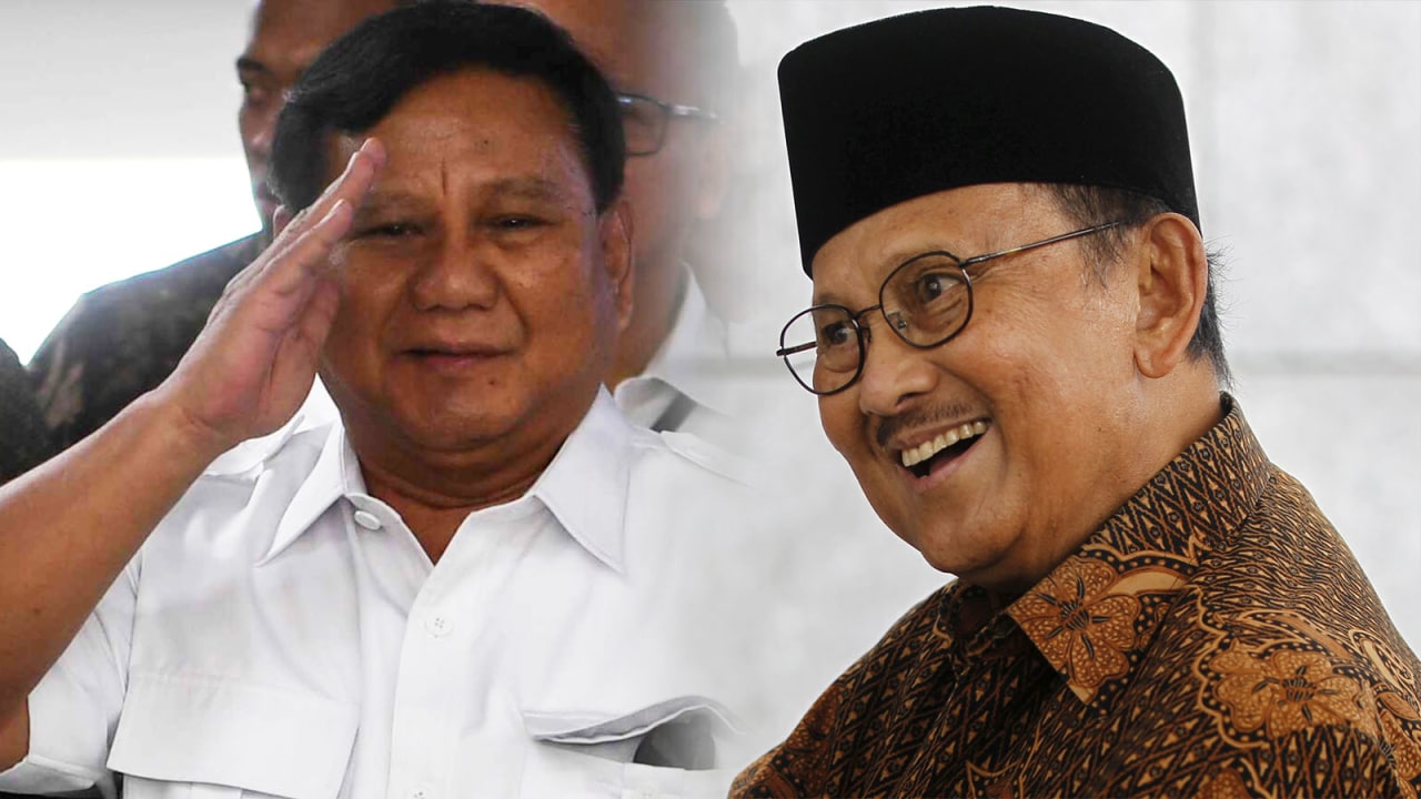 BJ Habibie Meninggal, Kolase foto Prabowo Subianto dan BJ Habibie