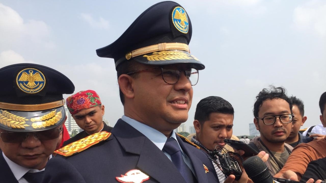 Gubernur DKI Anies Baswedan di Monas, Jakarta